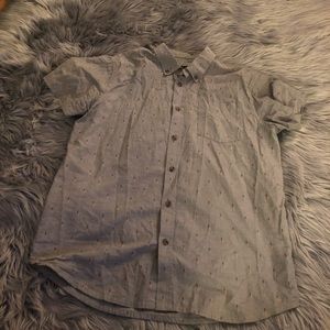 Prana grey button up double stripe pattern